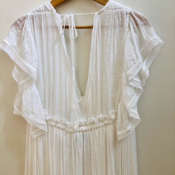 Flowy White Short Sleeve Maxi Dress NWT - Picture 7 of 8